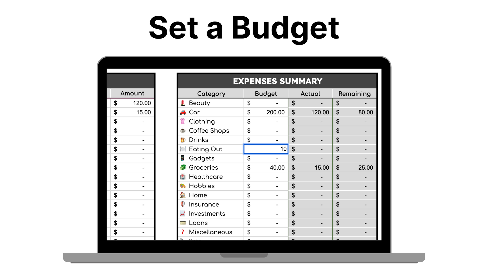 2026 Expenses + Budget Template